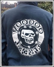 Full zip hoodie, with skull back print, BMX, Skate, Streetwear, by Voodoo Street