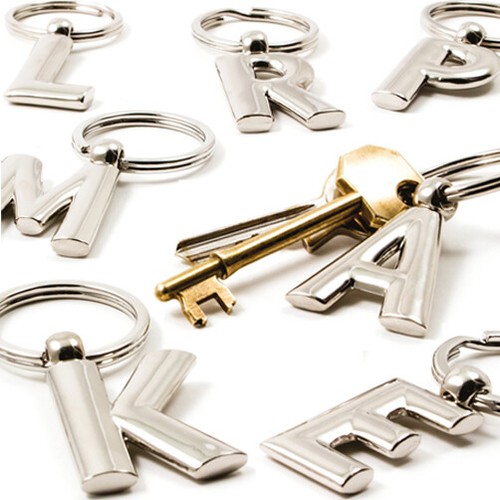 Alphabet metal keyring initial - alphabet,