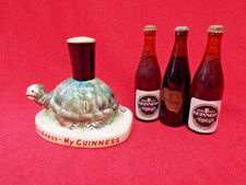 GUINNESS Advertising Carlton Ware 1950s Vintage  TORTOISE & 3 Miniature Bottles
