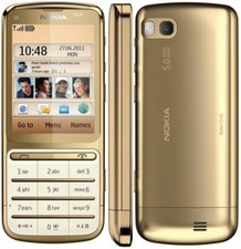 BRAND NEW NOKIA C3-01 UNLOCKED PHONE - GOLD - BLUETOOTH - 5MP CAMERA - 3G - WIFI