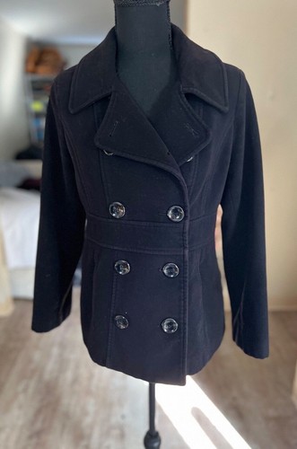 Women pea coat black - pea,