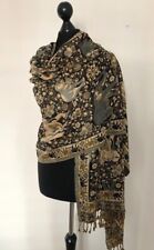 INDIAN FLORAL ELEPHANT BOHEMIAN BOHO FRINGED RECTANGULAR SCARF VARIOUS COLOURS