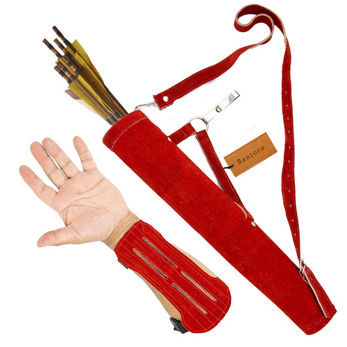 Red leather archery - red,
