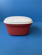 Vintage Tupperware Microwave Steamer Square Bowl Colander 3pc 888-3 Orange