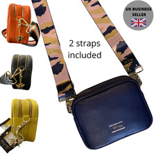 Ladies Luxury Double Crossbody Bag  - Gold bee by Alice Wheeler CAMERA style