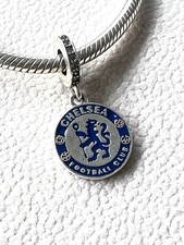 STERLING SILVER 925 ⚽️ CHELSEA CUSTOM FOOTBALL FAN SUPPORTER GIFT ROUND CHARM