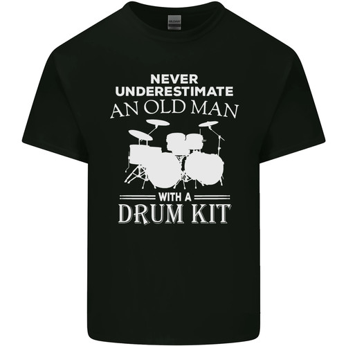 Old man drumming - old, kit