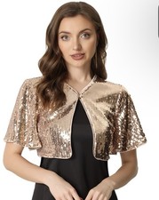 Allegra K Sequin Bolero For