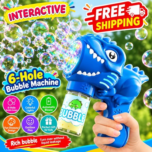 Hole dinosaur bubble machine - 6-hole,