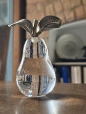 Crystal Clear Glass Paperweight Pear Shaped