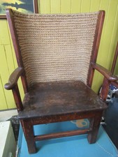 Antique Straw Back Orkney Childs Chair Early 20th Century Scottish
