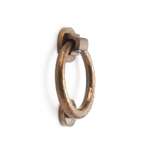 Solid brass hammered ring door - solid,