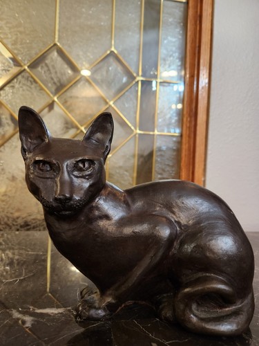 Vtg cat earthenware pottery - vtg,