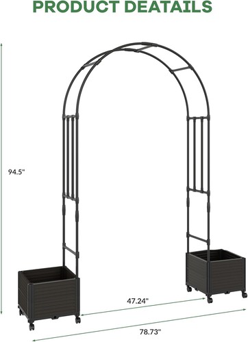 Garden arch with planter box - garden,