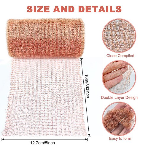 Knitted copper mesh roll - copper,
