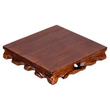 Wooden Display Stand, 6.5 x 6.5" Square Bonsai Base for Home Decoration