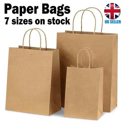 Brown paper bags with handles - paper,