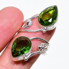 Green Peridot Gemstone Handmade 925 Sterling Silver All Size Ring For Gift