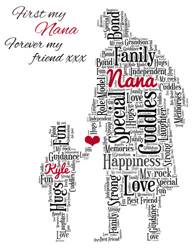 Personalised word art nan nana - personalised,