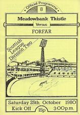 Meadowbank Thistle (Defunct) v Forfar Athletic Scottish League 25th Oct 1980