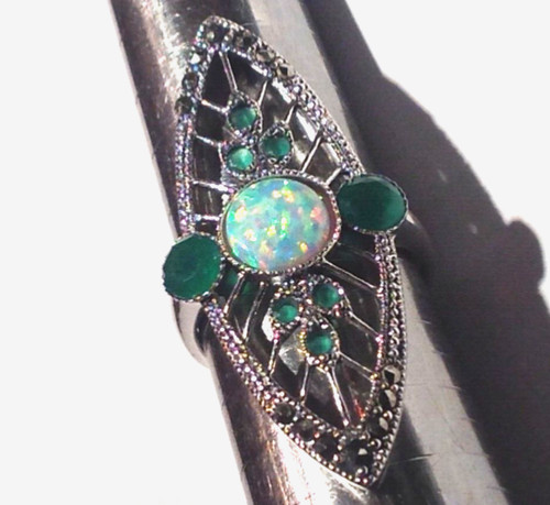 Antique style emerald fire - style,