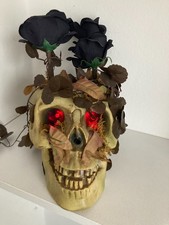 Gemmy Animated Dancing Black Roses Skull Motion Activated Musical Halloween