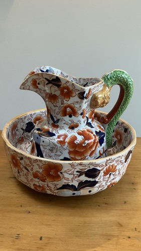 Antique ironstone ewer jug - ironstone,