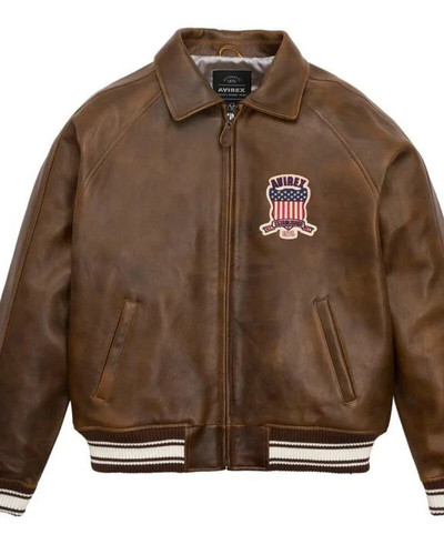 Men avirex brown - real, bomber