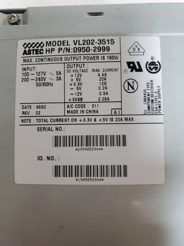 Vl202 3515 astec - 0950-2999, hp