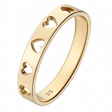 9ct Yellow Gold Heart Band