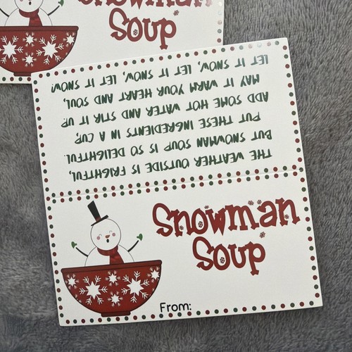 Snowman soup cards see 5 - soup,