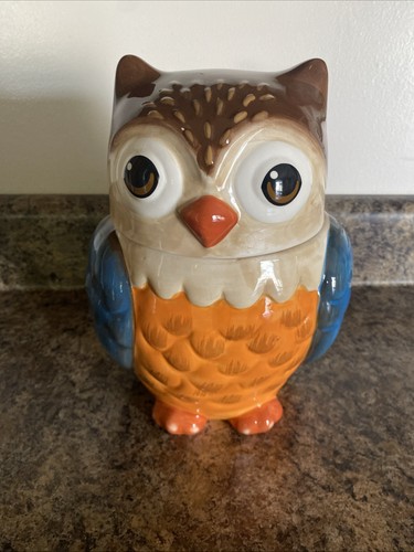 Owl cookie jar earthenware - jar,