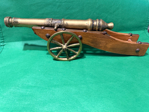 Antique brass cannon - antique,