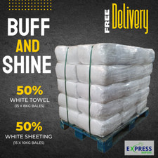 Pallet White Terry Towel & Lint-Free Sheeting Cleaning Rags Wipers Wiping Cloths