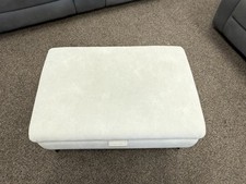 FURNITURE VILLAGE EZRA FABRIC STORAGE FOOTSTOOL IN IVORY RRP £495.00