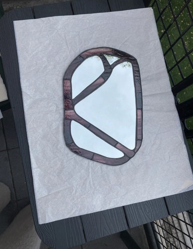 Stained glass mirror pink - stained,