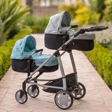 Deluxe Twin Dolls Pram & Pushchair – 9-in-1 Adjustable Stroller