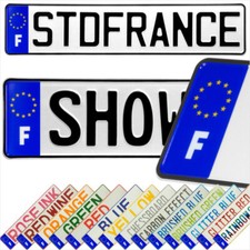 France F EU Badge Novelty Pressed Metal Number Plates Replica Show Trucker Name