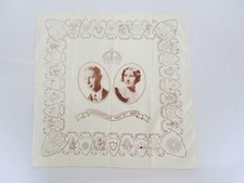Vintage Coronation Handkerchief Hanky 1930s King George VI Souvenir 1937 1Y