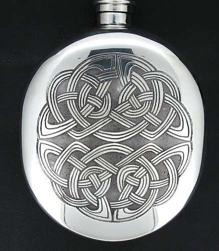 Pewter flask 6oz - 6oz,, oval