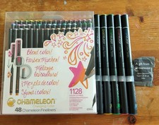 Chameleon Color Colour Tones X 5 Primary Fine Liners X 48 + Spare Nibs