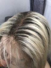 22” Light  Ash Blonde Rooted Front Lace Wig, 100% Human Hair