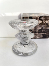 Vintage Iittala Festivo Finland Crystal Candle Holder Timo Sarpaneva with Box