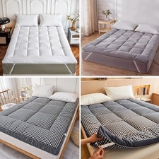 Single/Double/King10cm Rolling Futon Mattress Brushed Quilted Portable Topper