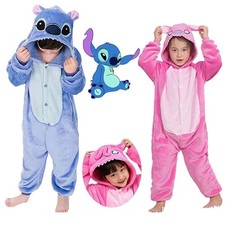 Kids Blue Pink Stitch Kigurumi Pajamas Homewear Cosplay Costume Christmas Gifts