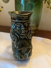 Rare Vintage Dartmouth Pottery  Mermaid Green  Glug Jug