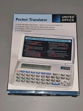 United Office Pocket Translator With Word Games Calculator Tested Working