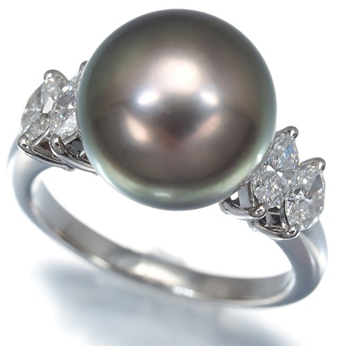 Auth mikimoto ring black south - black,