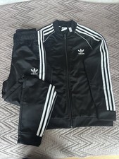 Adidas Boys Black Tracksuit