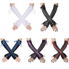 Satin Elbow Length Gloves Lace